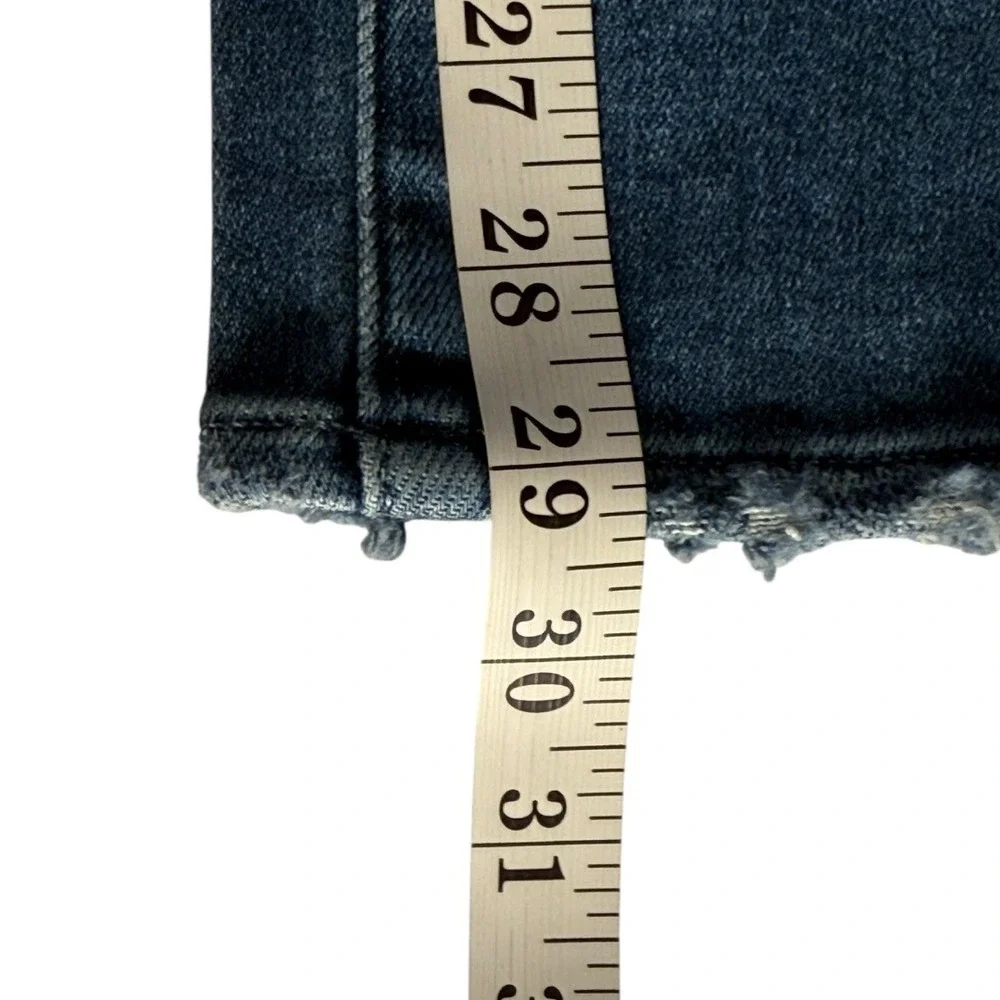 PAIGE Knockout Jolene High Rise Straight Leg Jeans Princess Blue 00 Flaunt Denim